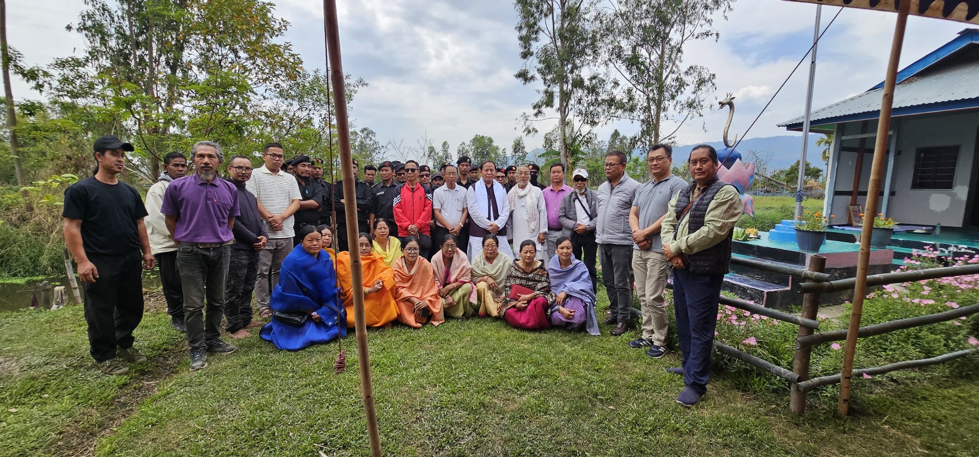 Manipuri cultural performers in traditional dress